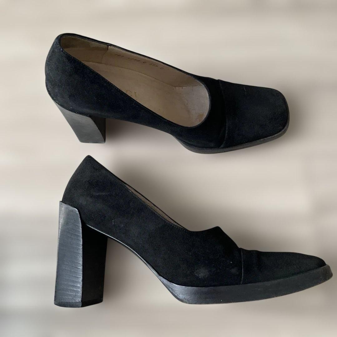 Gucci Square Toe Heels Black Suede Size 35.5 US About5.5 For Women thumbnail 4