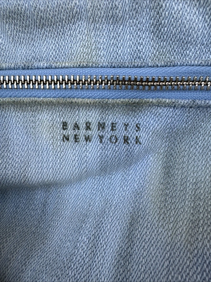 Barneys Нью-Йорк винтажный Y2K светло-синий джинсовой ткани Fraid вещевой сумка с короткими ручками - Изображение 2 из 4