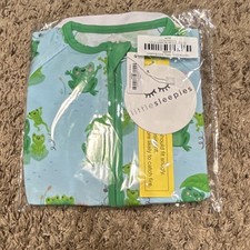 Little Sleepies Leaping Love Zippy One Piece Frog Animals Light Blue Green 6-12M