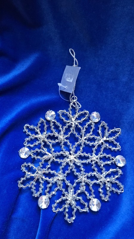 Beautiful Bling Bead & Rhinestone Vtg Deco Xl Ornament