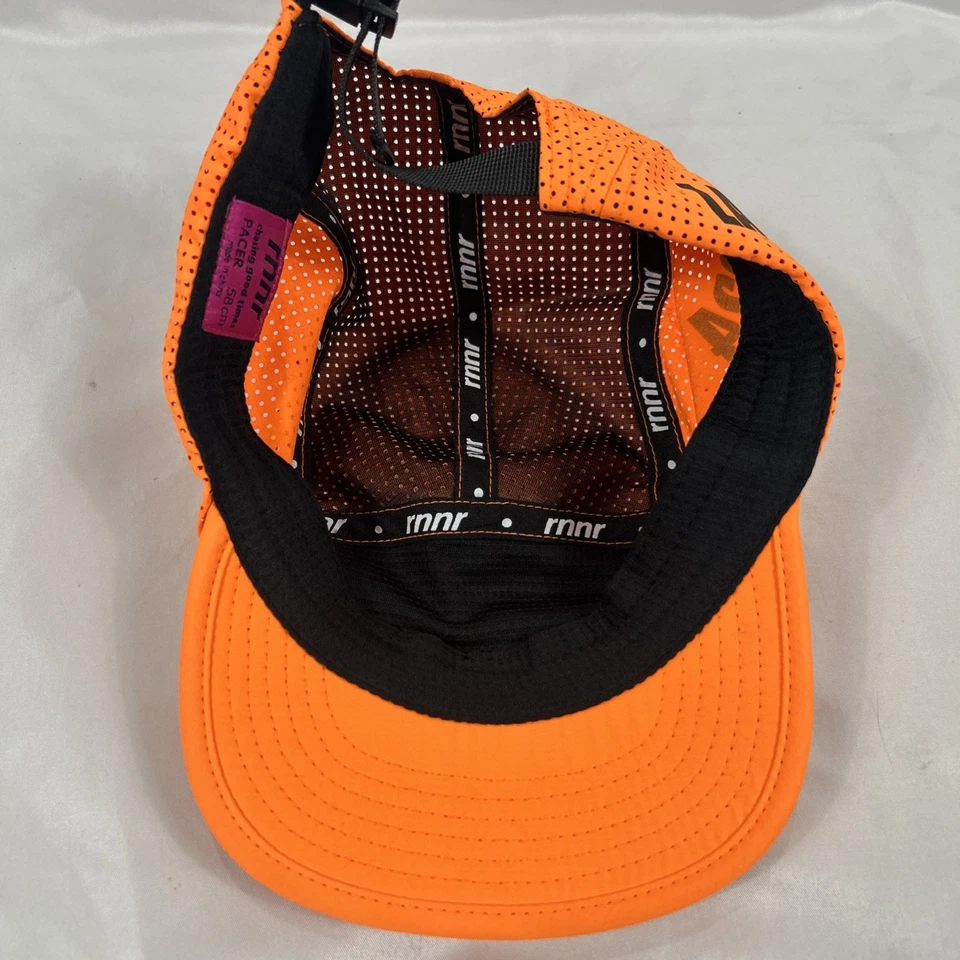 Rnnr Hat Cap Orange Strap Back No Shortcuts LASD24 Panel Tailwind Running Mesh - Image 3 of 3