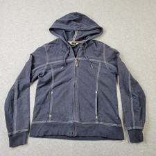 Eddie Bauer Hoodie Womens Medium Blue Full Zip Pockets