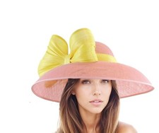 Candy Pink Lemon Yellow Kentucky Derby Hats Ascot Luncheon Church Woman Tea
