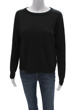 Zadig  Voltaire Unisex Pullover Merino Wool Crew Neck Long Sleeve Black Size S