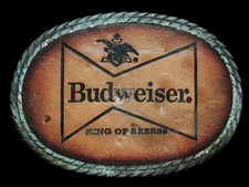 NE29113 VINTAGE 1970s  BUDWEISER KING OF BEERS  ANHEUSER-BUSCH BOOZE BUCKLE