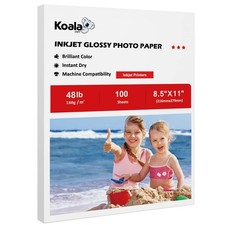 Koala Glossy Inkjet Photo Paper 8.5x11 Inch 48lb 180GSM Dye Ink 100 Sheets
