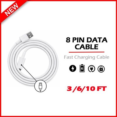 2 Pack 3 6 10FT Long Cable Heavy Duty Charger Charging For Apple iPhone iPad iOS