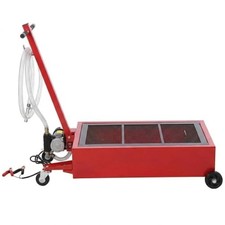 20 gal Oil Drain Pan with 12V Electric Pump, Low Profile 20 Gallon-Electric Red