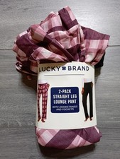 Lucky Brand 2-Pack Straight Leg Lounge Pants Drawstring Pockets Womens Medium
