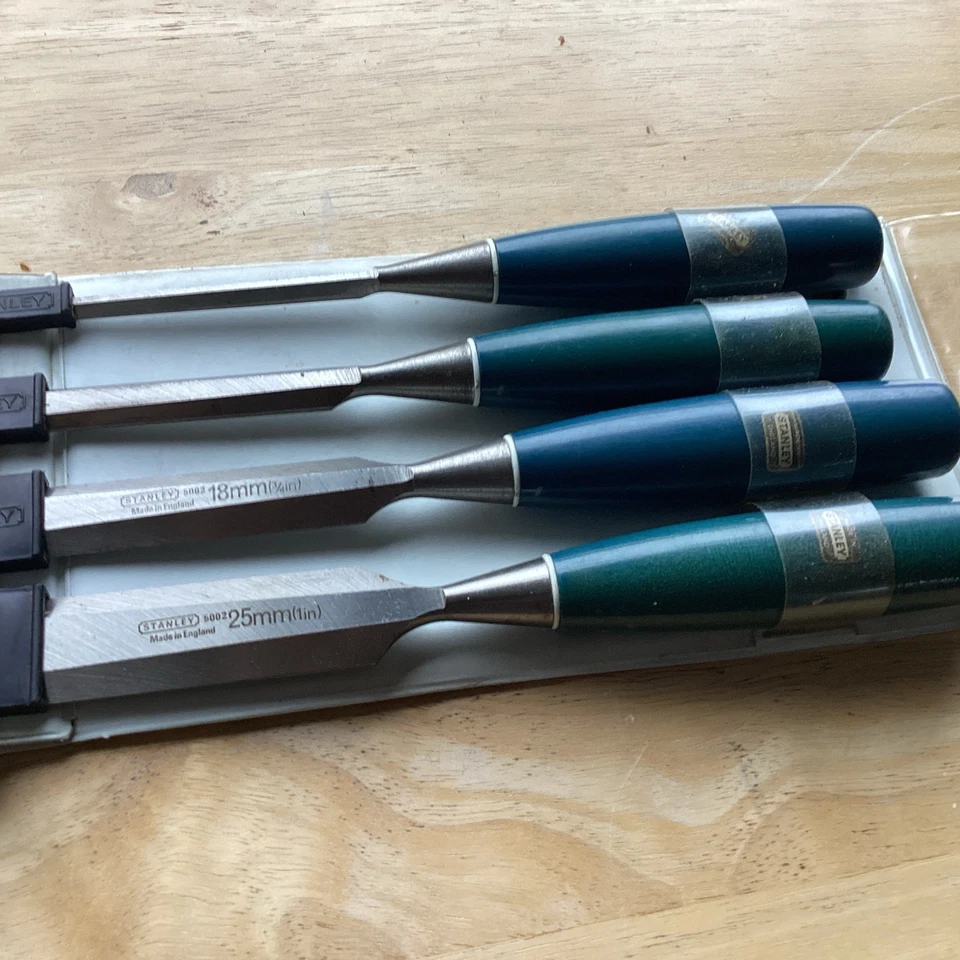Set of 4 Stanley 5002 Chisels Very Little Use 6mm 12mm 18mm 25mm Pouch Used Vgc - Image 4 of 4
