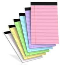 6 pcs Note Pads Legal Pads 5x8, Notebook College Ruled, Colored Legal Notepad...