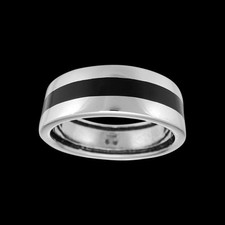 Black Band Ring   925 Sterling Silver   Black Resin   Navajo Handmade