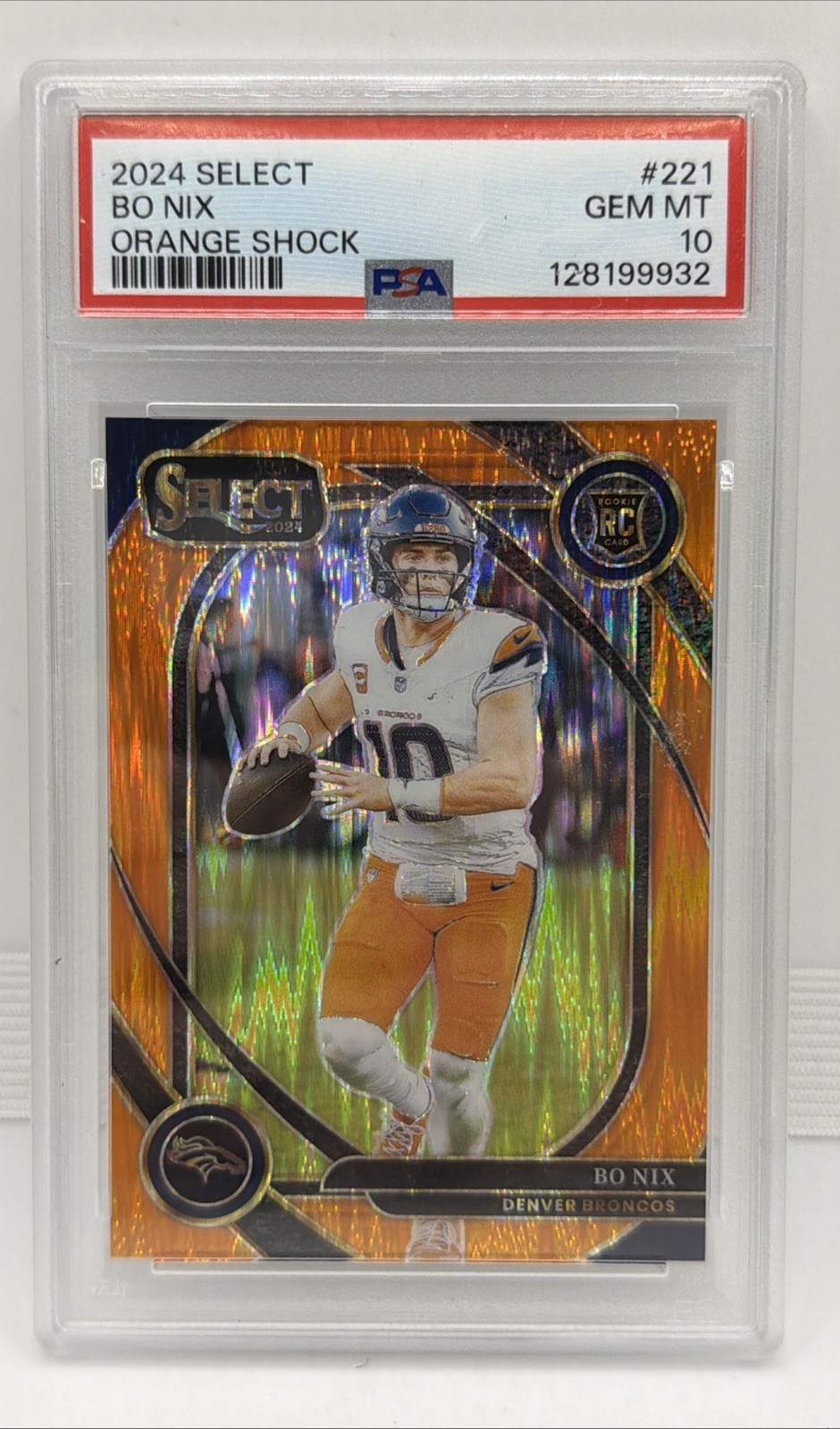 2024 PANINI SELECT ORANGE SHOCK #221 BO NIX ROOKIE RC /399 PSA 10 Color Match!