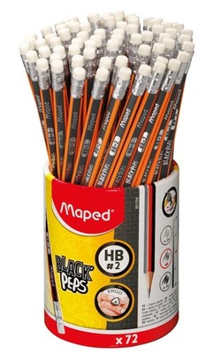72 Pack Maped BlackPeps 2 Graphite Pencils, Ergonomic Triangular, School