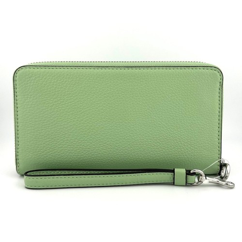 Coach Long Zip Around Wallet Pale Pistachio Green Leather C4451 - Picture 3 of 4