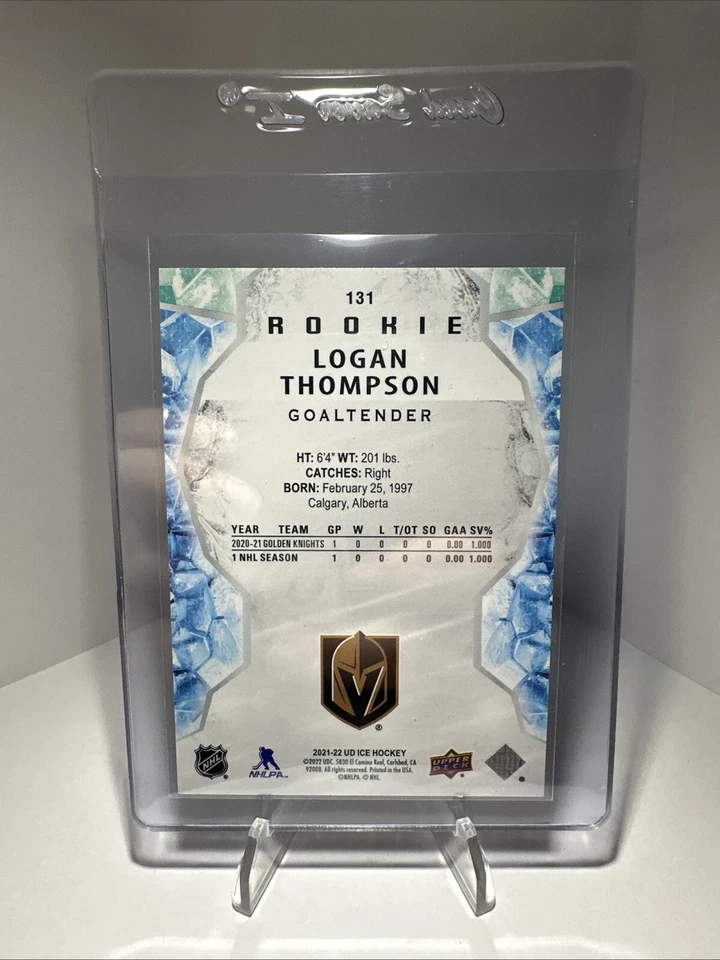 LOGAN THOMPSON  2021-22 ROOKIE Upper Deck ICE ORANGE#131  Vegas Golden Knights🔥 - Image 4 of 4