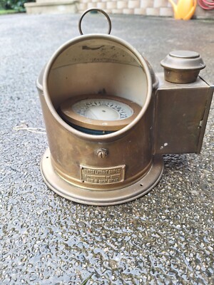 ORIGINAL ''BRITISH LIFEBOAT'' SCHIFFSKOMPASS PETROLEUMBRENNER MESSING  von 1951
