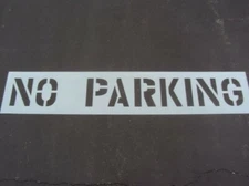 12" NO PARKING Parking Lot Stencil 1/16", LDPE 3" Edges 2" Spaces, Easy To Read