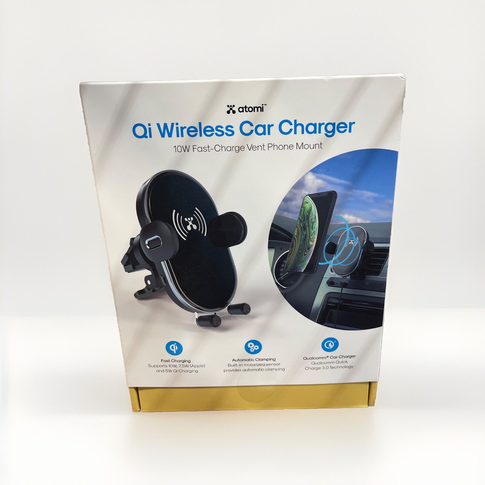 10W Fast Wireless Car Charger Vent Phone Mount with Qi Charging