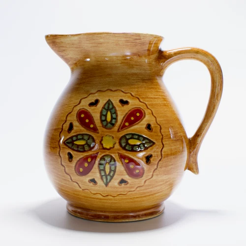 Pennsbury Pottery Hex Pattern Pitcher Vintage Redware 1930s C32 6.25"