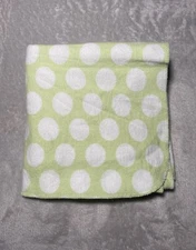 Just Born Green White Polka Dots Circles Baby Flannel Receiving Blanket Lovey