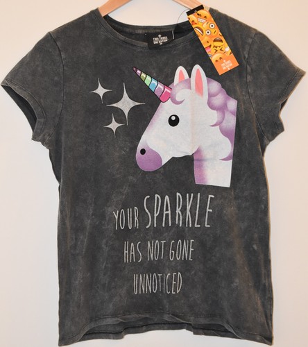 Primark Unicornio camiseta Sparkle UK Tamaños de 6 a 8 emoji emojicon | eBay