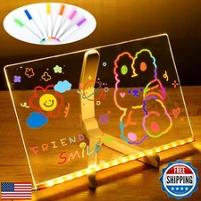 LED Note Board with Colors, Acrylic Dry Erase Board with Light, Glowing Acryl