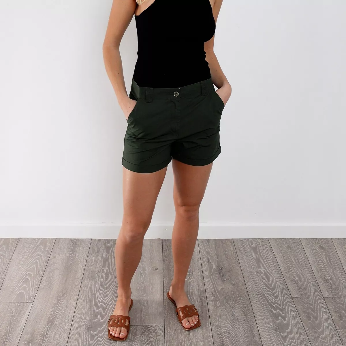 Olive green hotsell plus size shorts
