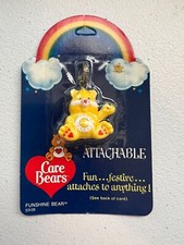 Care Bears Attachable "Funshine Bear" American Greetings Vintage Toy 53126 1980s