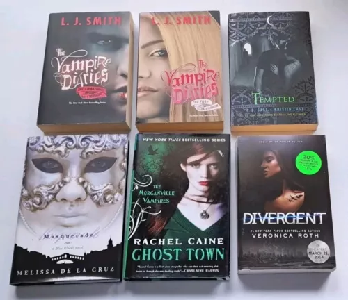 FANTASY PAPERBACK & HARDCOVER BOOKS: VAMPIRE DIARIES, TEMPTED, DIVERGENT, ETC