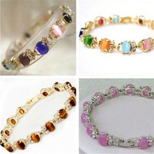 Vintage Natural Jade Bracelet Women 18K Gold Plated Fashion Bangle Jewelry Gifts