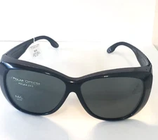 Polar Optics Fits Over - 008 Black/Grey QLT w/Rhinestones M/L w Case NEW!