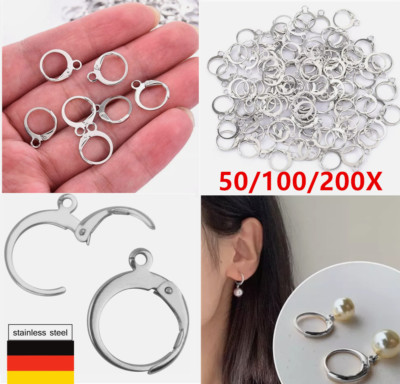 50-200 Stück Runde Hebel Zurück Haken, Open Loop Französisch Haken Ohr Draht DE