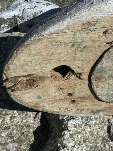 Señuelo de pato de madera vintage con cabeza giratoria, sólido, hecho a mano 13 1/4" L x 7" H x 5 3/4" W - Imagen 10 de 12