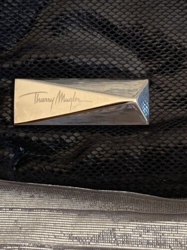 Thierry Mugler Black Velvet Wallet Travel Pouch W Inside Silk Blue - New - Picture 3 of 9