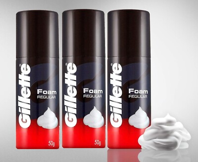Gillette Classic Regular Shave Foam - 50 gm (Pack of 3)