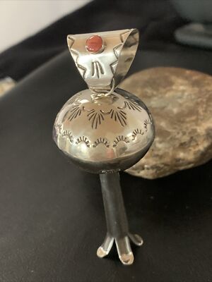 Spiny Oyster Navajo Sterling Silver Naja Pendant 4'' 10455