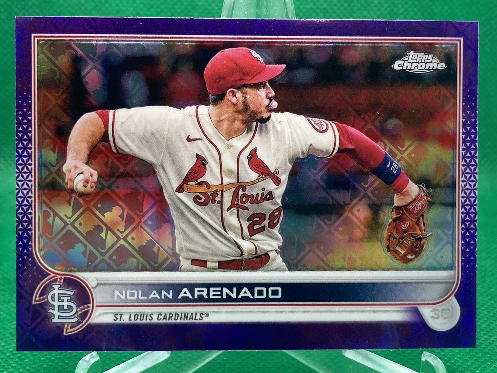 2022 Topps Chrome Logofractor Nolan Arenado Purple #243/250 Cardinals
