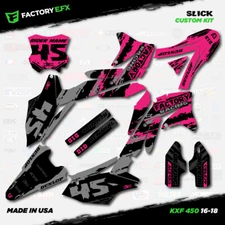 Gray & Pink Slick Racing Graphics Kit fits 16-18 Kawasaki KXF450 KX450F  Decal