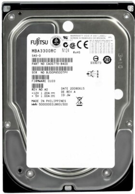 FESTPLATTE FUJITSU 300GB 16MB CACHE SAS MBA3300RC 15000U/min 3.5'' Zoll