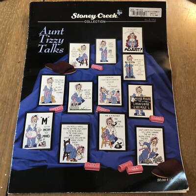 Stoney Creek Aunt Tizzy Talks Cross Stitch Chart Patterns 12 Designs Preowned