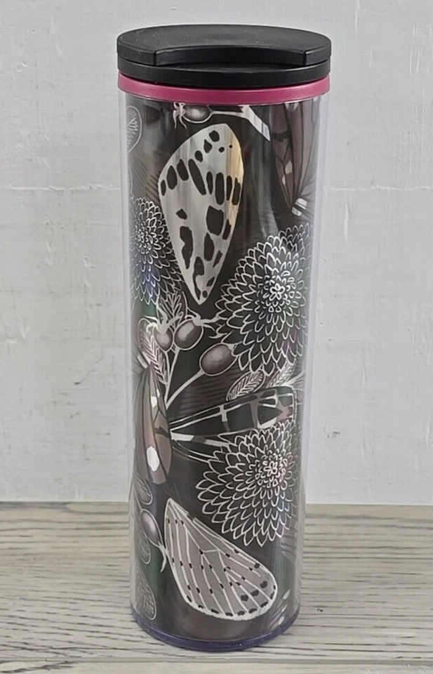 Vaso de viaje delgado floral brillante Starbucks otoño 2019 16 oz Foto 2 de 4