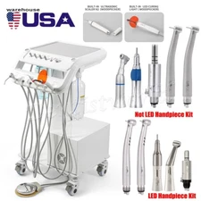 Portable Dental Mobile Delivery Unit Suction System Air Compressor/Handpiece Kit