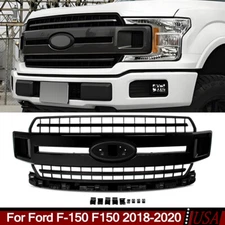 Front Grille Bumper Grill Gloss Black For 2018-2020 Ford F150 F-150 XLT JL3Z8200