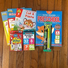 Lot 9 Preschool Letters Numbers Coloring Reading Books Flash Cards Ticonderoga