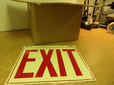 NEW 10x12 Vinyl Glow In the Dark Exit Signs 395414, Lot of 6  FREE SHIPPING 