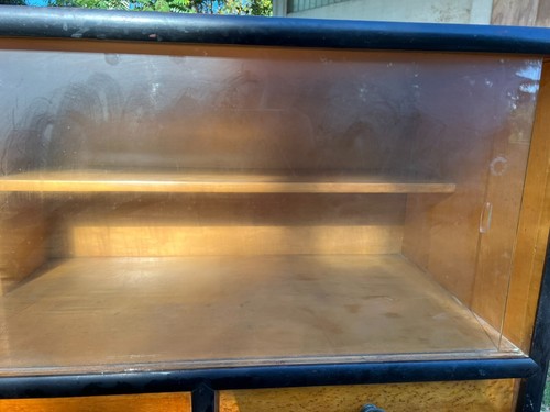 DISPENSA CREDENZA MULTIUSO A ANTE CASSETTI E VETRI SCORREVOLI DEGLI ANNI 50/60 - Foto 8 di 17