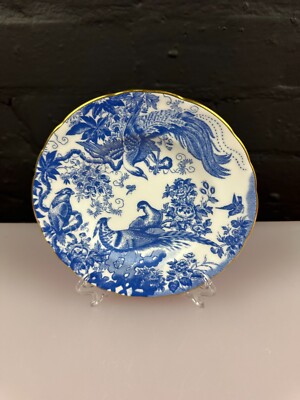 Royal Crown Derby Blue Aves A.1309 Tee Beilagenteller 16 cm breit LXI 1998