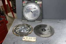 Black & Decker carbide tipped 8" 8 1/4" saw blade, plus 2 steel blades