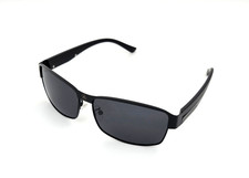 Polarized Mercedes Metal Rectangle Sunglasses Black Frame Smoke Lens MB31